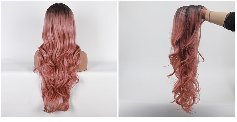 European And American Long Curly Hair Wig Cover Natural Neat Bangs — foto 5