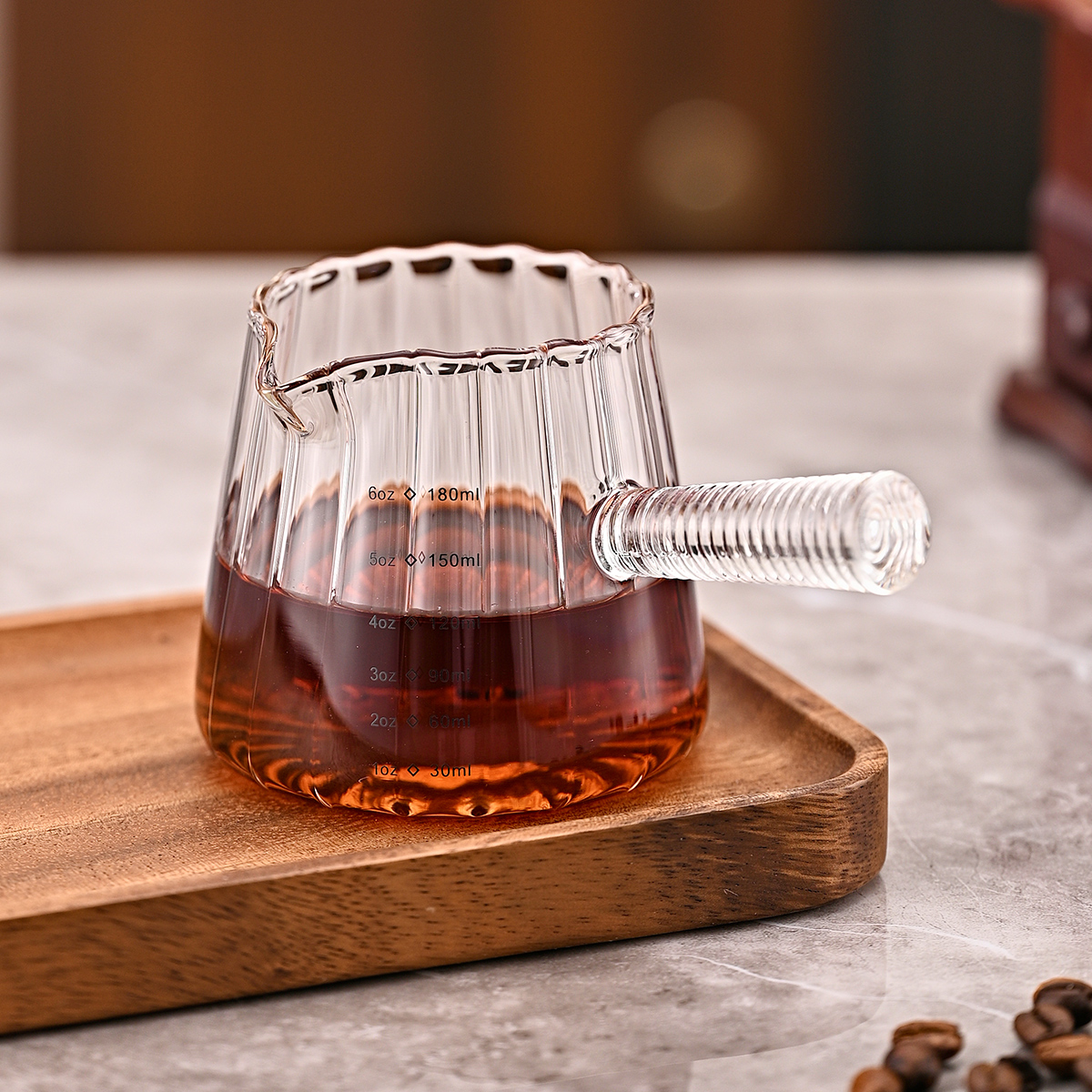 1 Pcs 180ml Mini Coffee Cup, Glass Milk Cup, Italian Coffee Cup With Glass Handle, Coffee Measuring Cup — foto 7