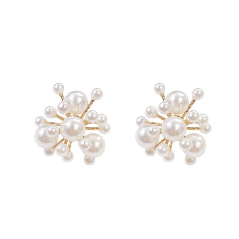 Temperament Small Pearl Firework Shaped Earrings