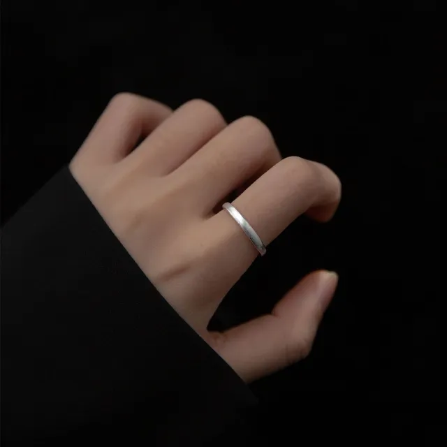 Korean Simple Creative Brushed Frosted Couple Ring Womens Ring Silver K61 - Shop at LoveMi
