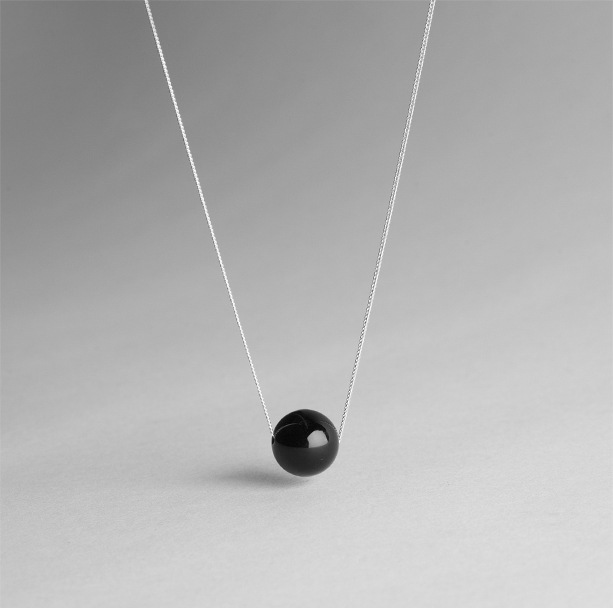 Short Pendant Neck Accessories Fashion European And American Style Ornament Black Onyx Necklace