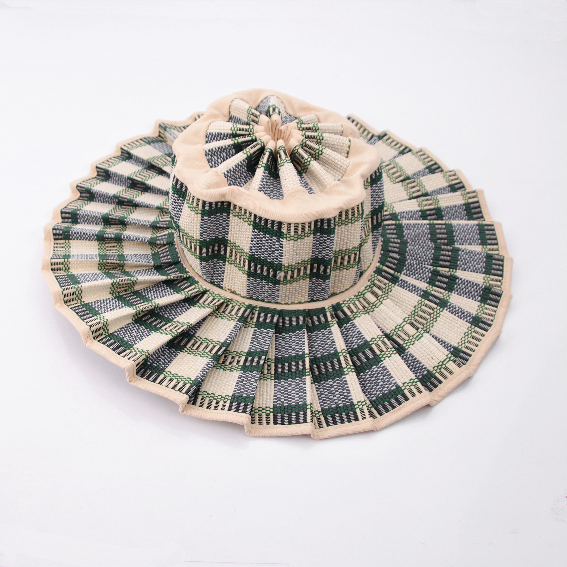 Blue Plaid Folding Hat