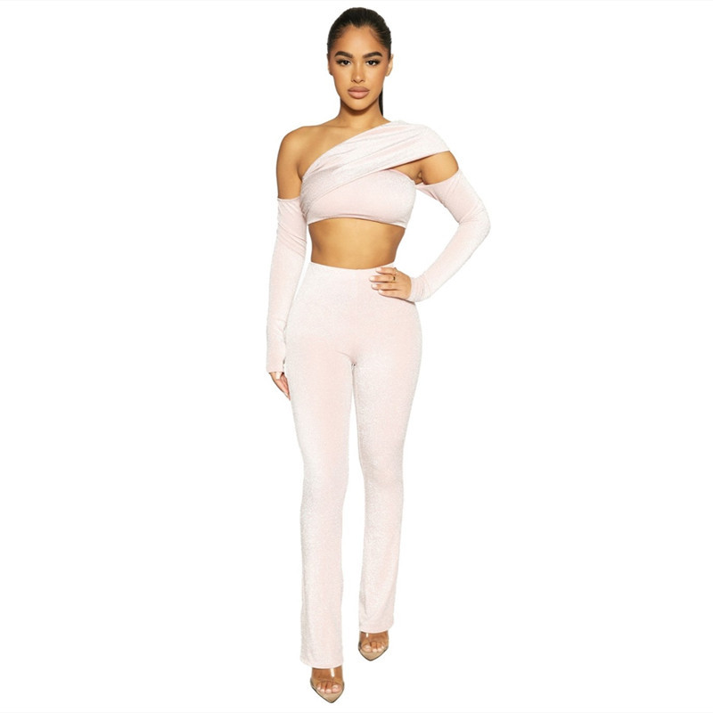Solid Color Sexy Nude Women's Suit Trousers