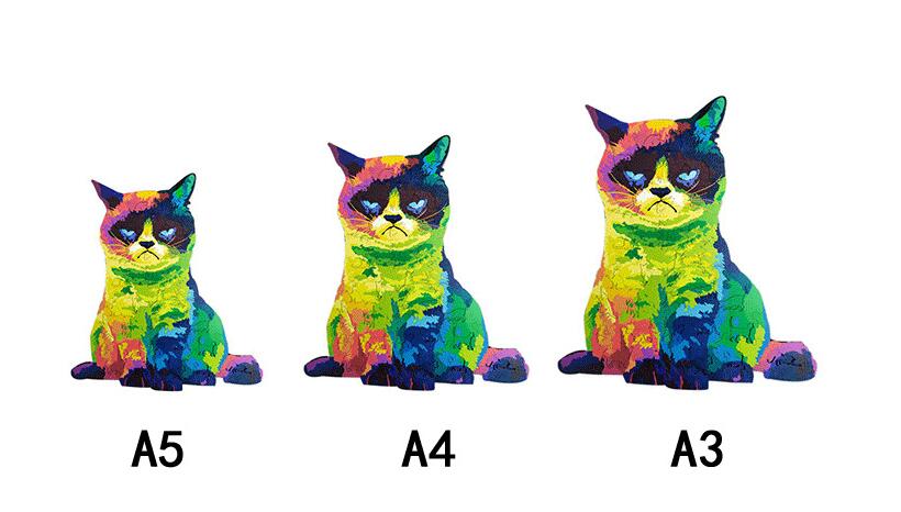 Title 1, Puzzle in legno Irregular Rainbow Cat