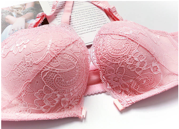 Title 9, Lace Front Button Unwired Push Up Ladies Sexy Bra