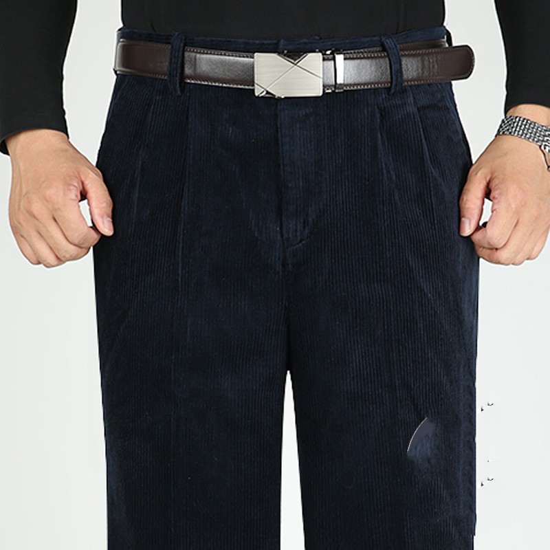 Loose Straight High Waist Elastic Men's Trousers