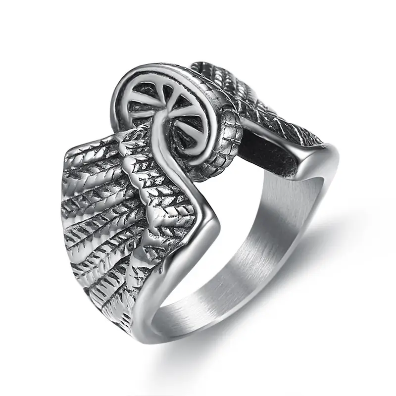 Locomotive Wind Series Ring Stainless Steel Wheel Wing Shape