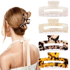 Tortoise Hair Claw Clips, Acetate Hair Claw Clip Acrylic French Hair Banana Barrettes Jaw Clips, Stylish Hair Accessories For Women 3.15 Inch Fashi... - View 1