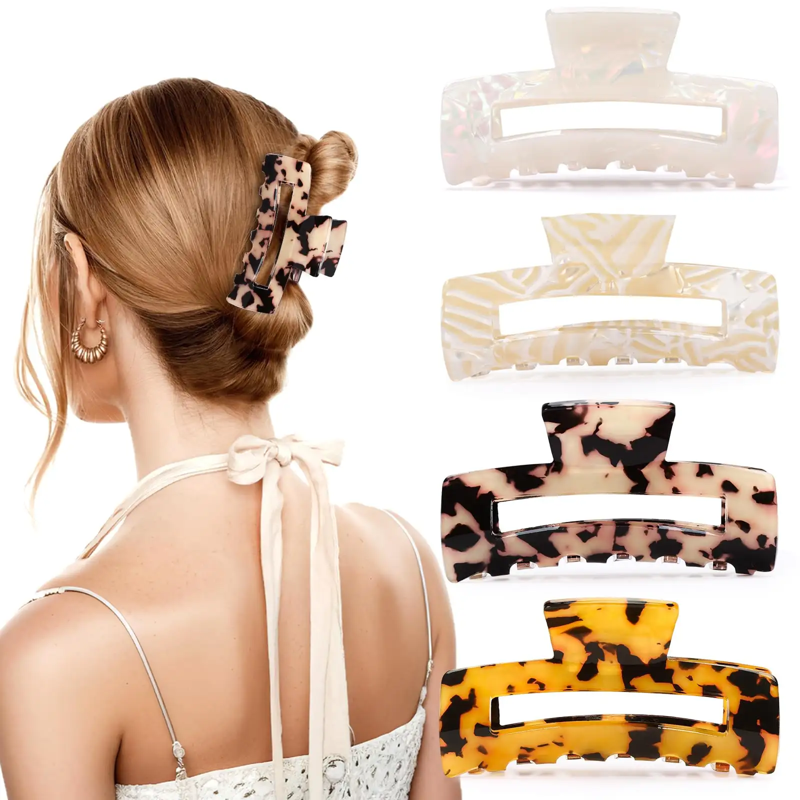 Tortoise Hair Claw Clips, Acetate Clip Acrylic