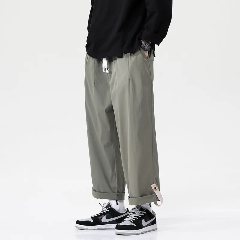 Solid Color Versatile Drape Trousers Hip Hop