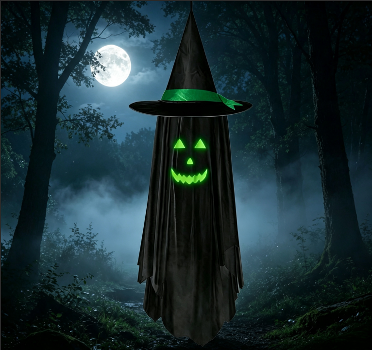 Chapeau de Sorcière Fantôme Phosphorescent Halloween — Déco Jardin 2