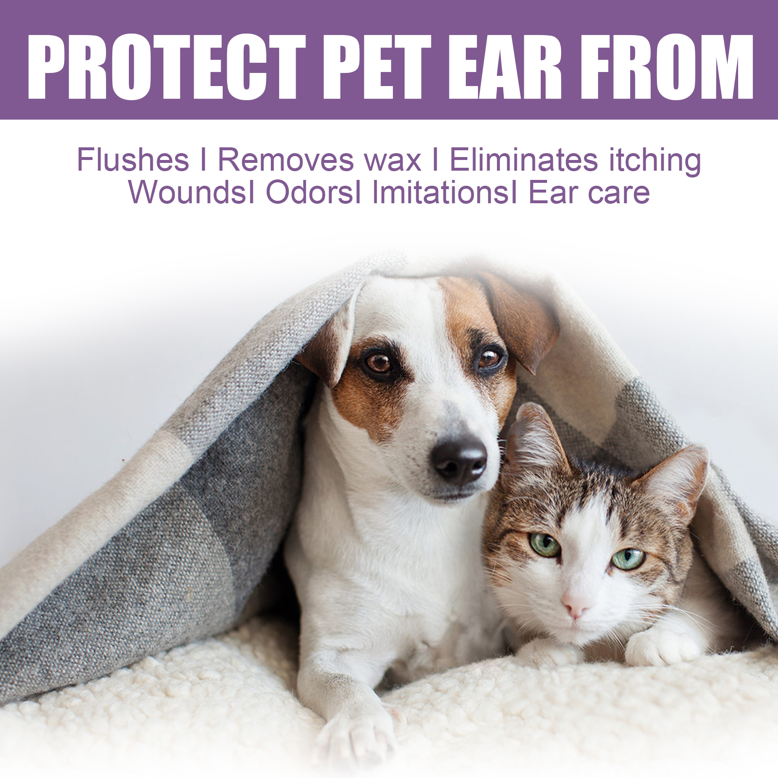 118ml Pet Ear Rinse Cleaner With Glycerin & Disodium EDTA, Anti-Itch Antimicrobial Ear Wash For Dogs Cats, Alcohol-Free Gentle Ear Cleanser With Cotton Swabs — foto 7