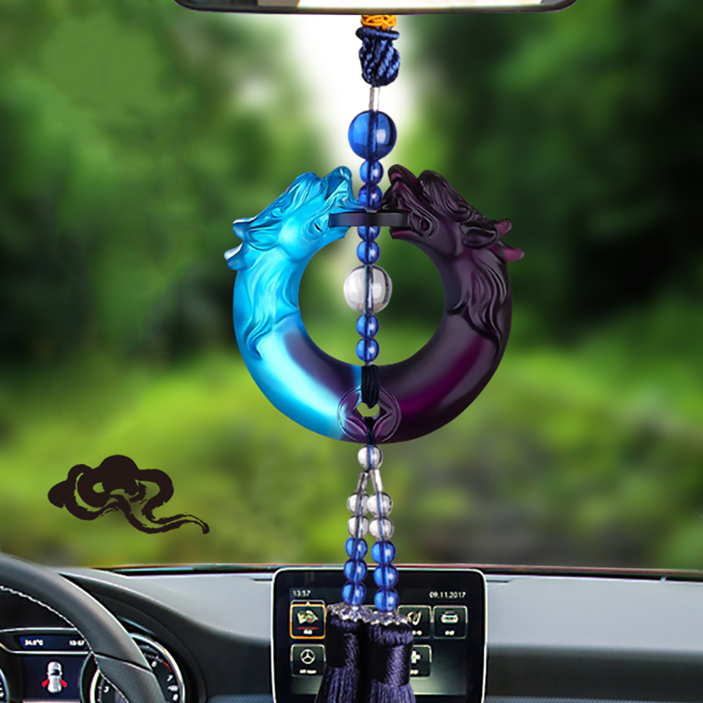 Colored Glaze Interior Tassels Car Pendant Jewelry