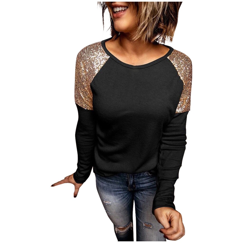 Title 2, Stitching round neck long sleeve casual