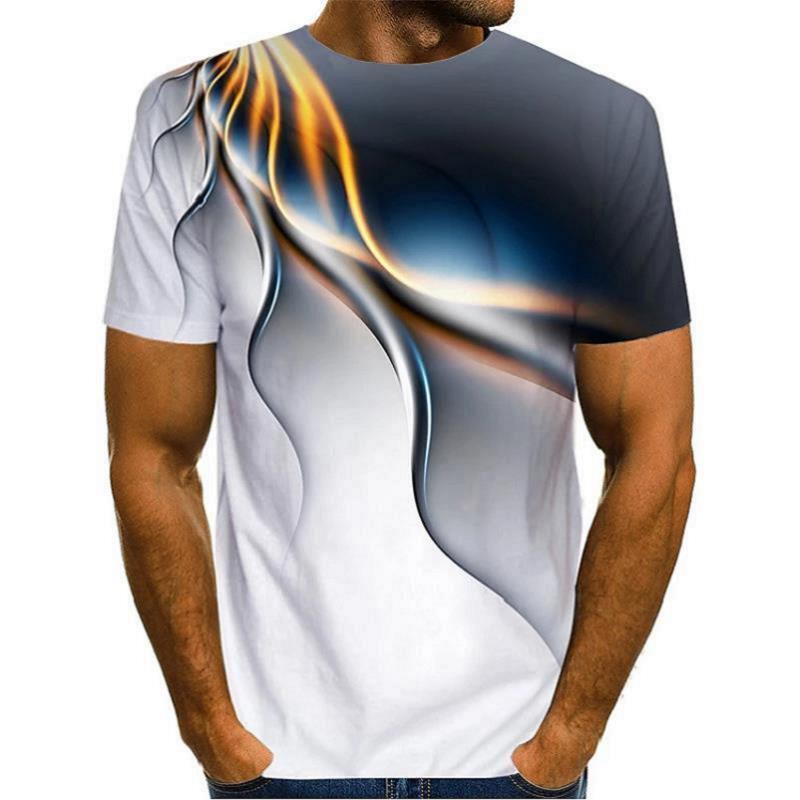 Title 27, Camisetas Masculinas Casuais com Estampa 3D Man...