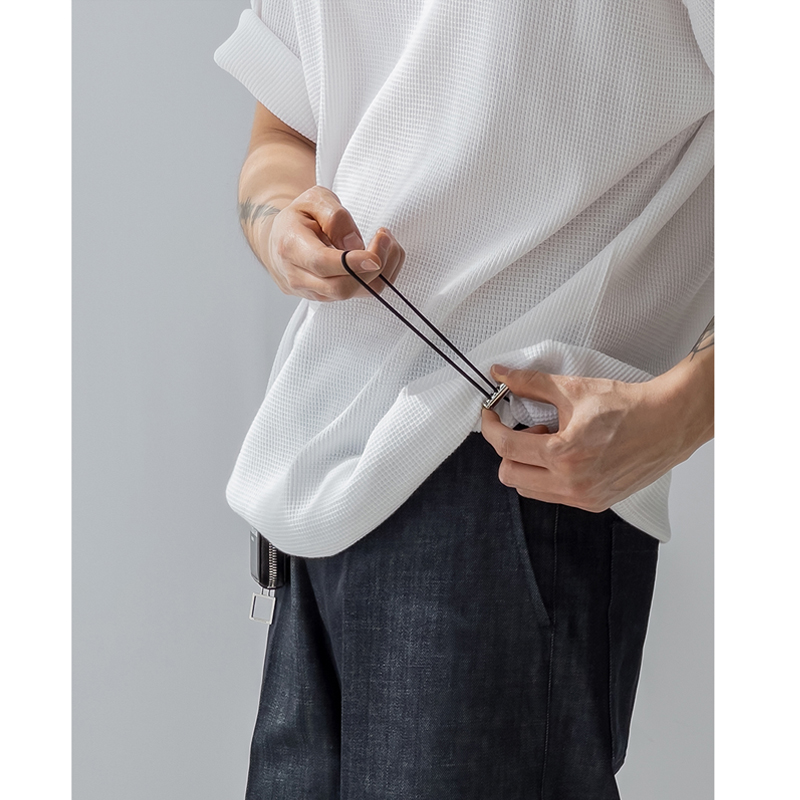 High Quality White Waffle T-shirt