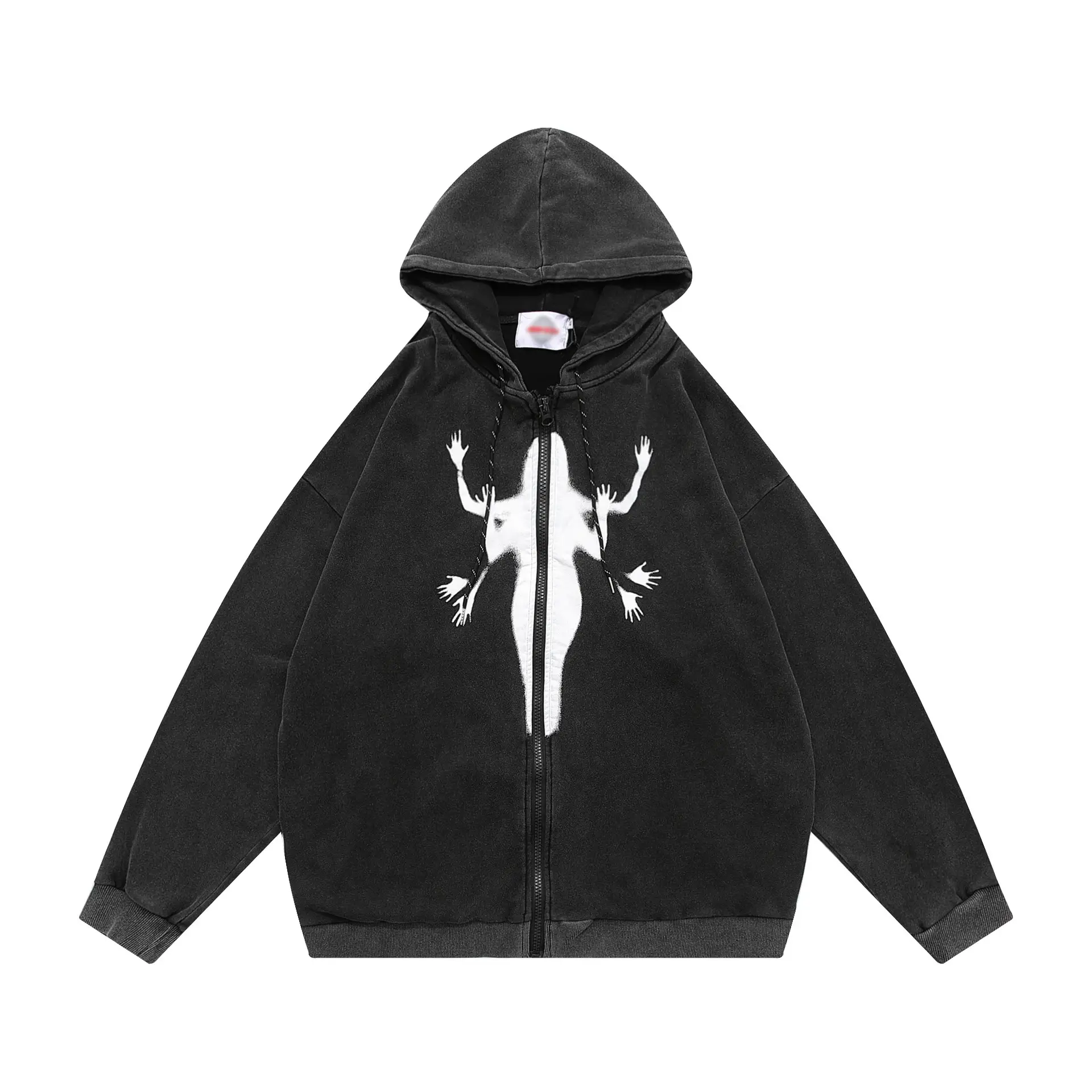 Casual Print Wash For Old Hoodie