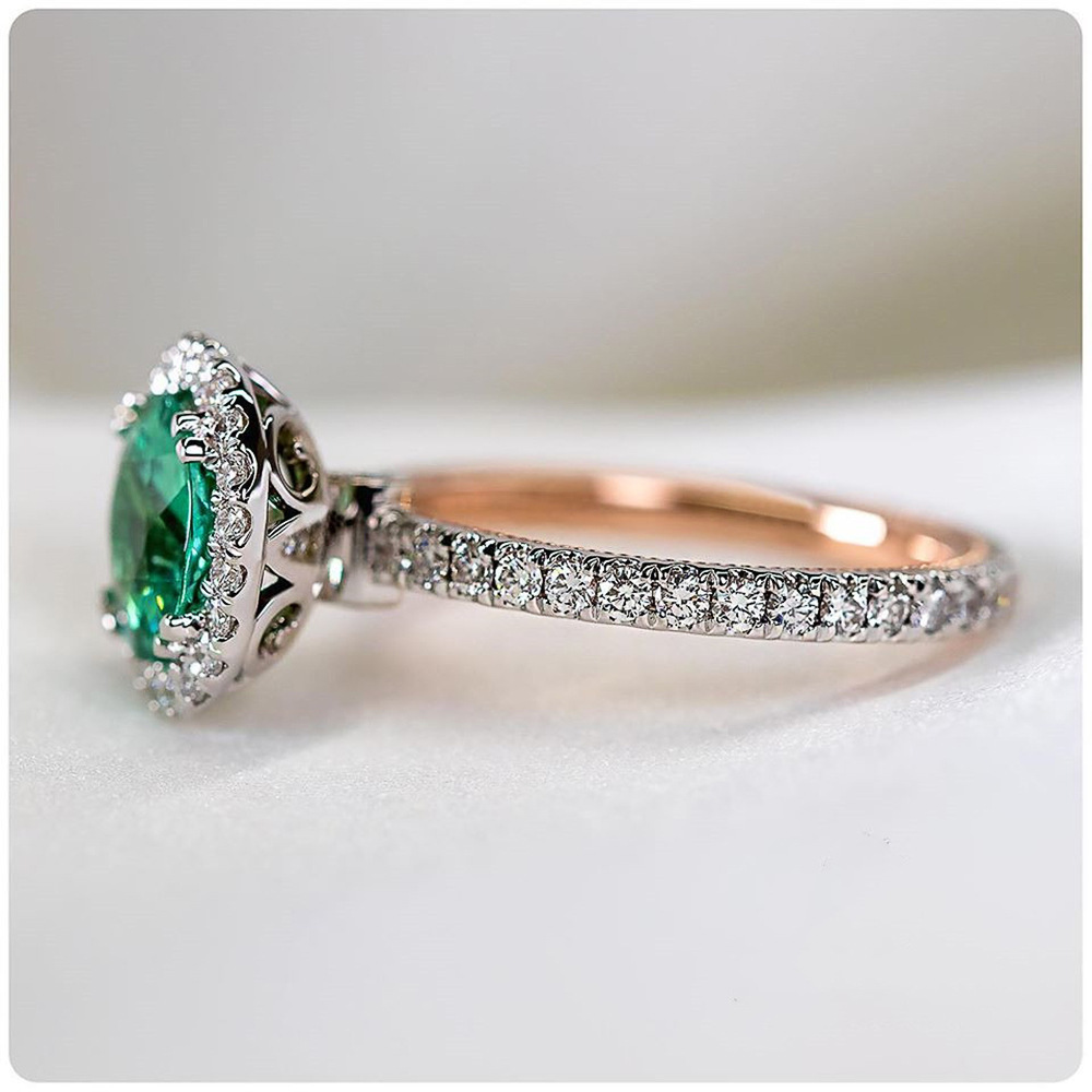 All-match Zircon Ladies Ring Silver-plated Copper