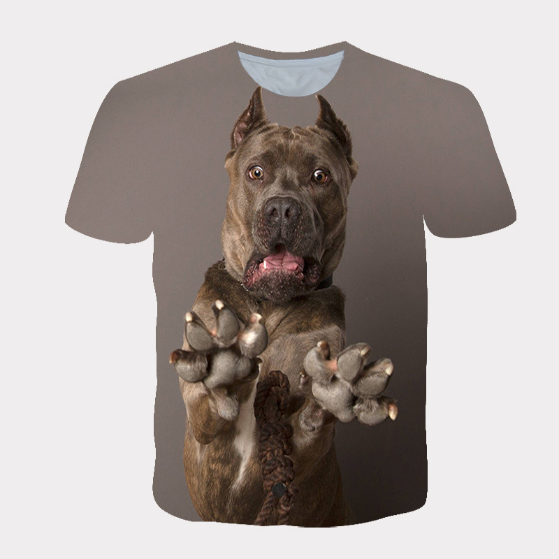 Title 4, Camiseta masculina 3D com estampa de cachorro f...