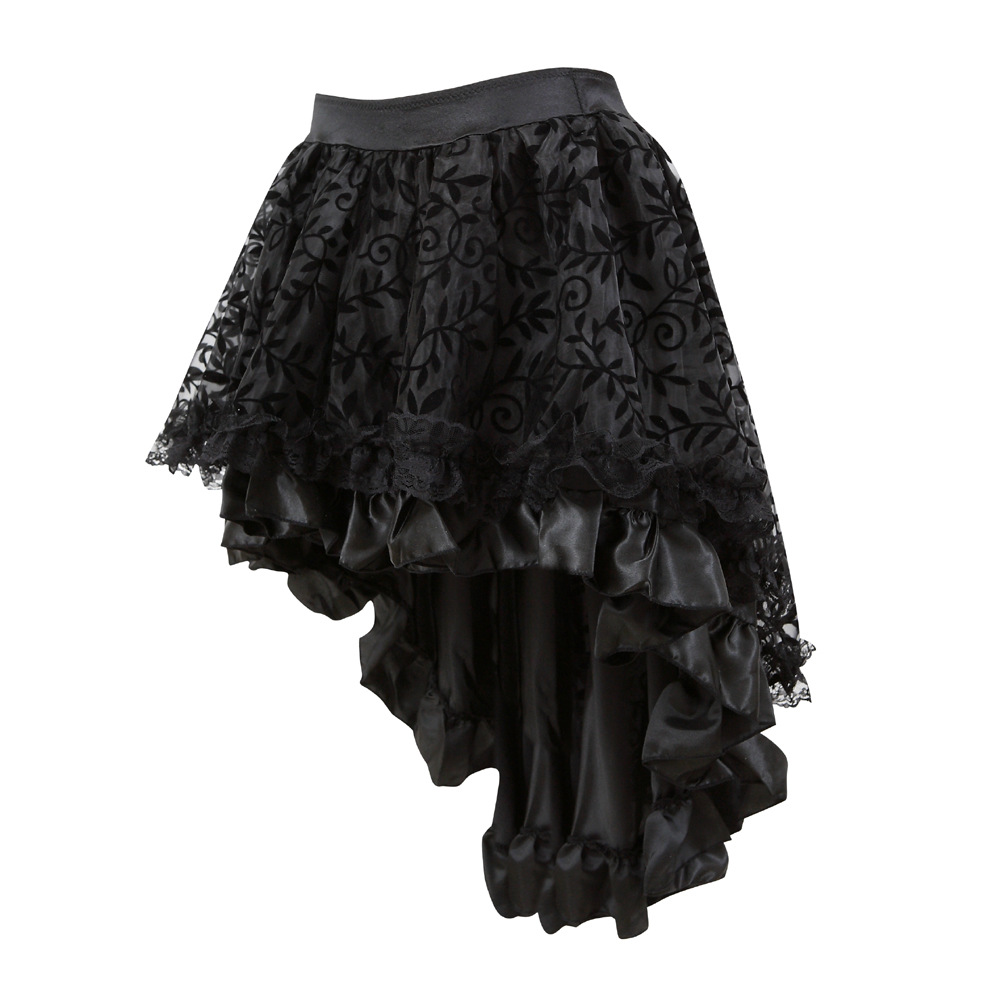 Black Lace Hi Lo Mini Skirt