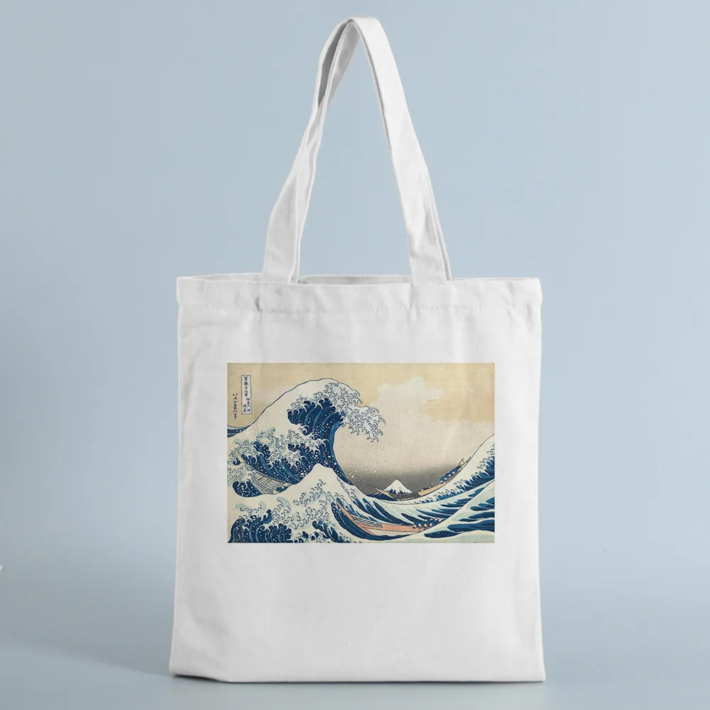 Canvas Tote Bag Pattern Environment-friendly Shopping Large Capacity - 7 Style