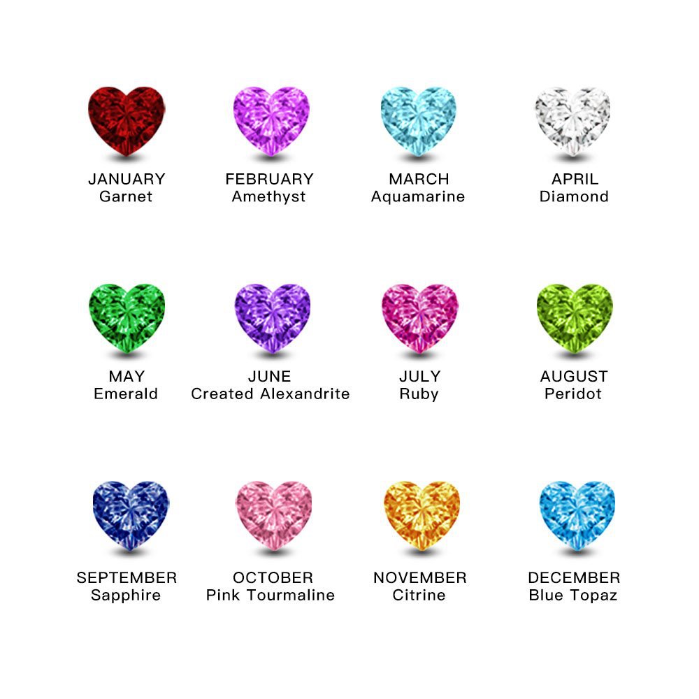 Women's Ring 12 Colors Birthstone Support Lettering