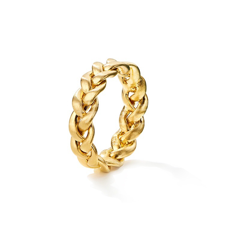 Title 1, Ins Wind Plated 18k Gold Fried Dough Twist Ring