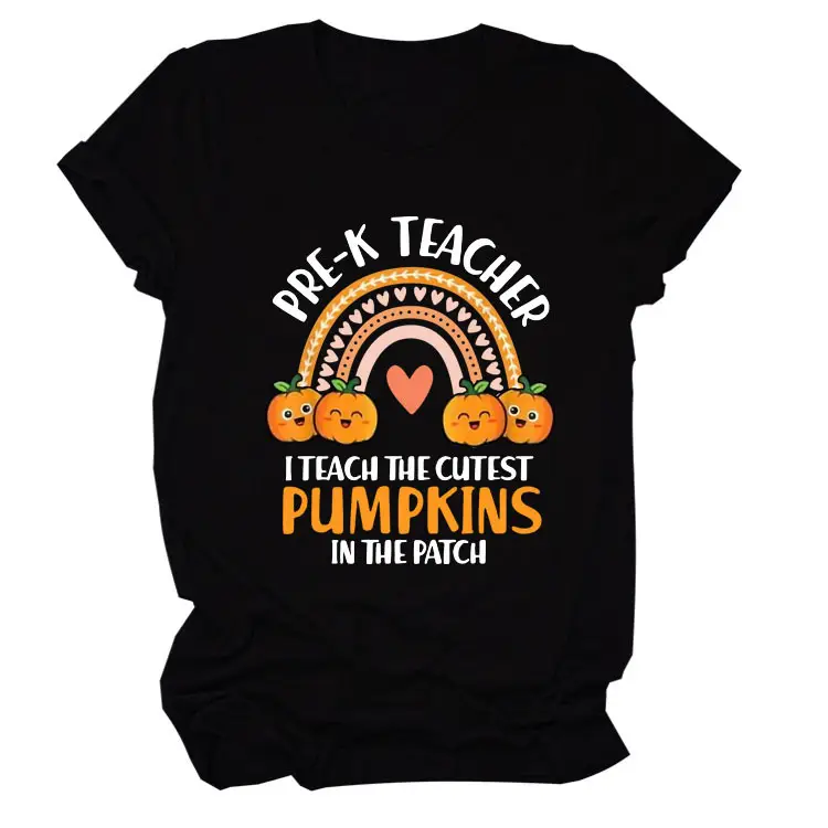 Pumpkin Love Rainbow Halloween Short Sleeve T-Shirt