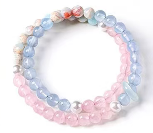 Natural Rhodochrosite Beaded Bracelet