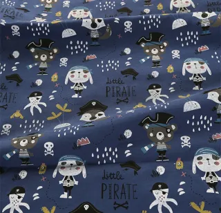 Cotton Cartoon Knitted Fabric Sanding Baby Fabric - Captain Jack