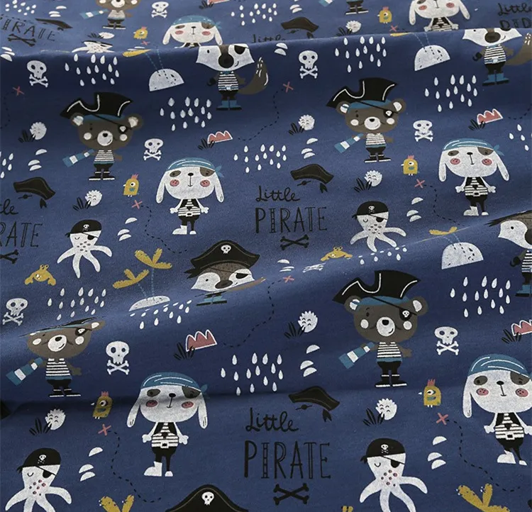 Cotton Cartoon Knitted Fabric Sanding Baby Fabric - Captain Jack