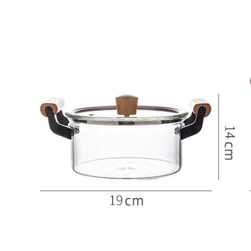 Title 4, High Borosilicate Transparent Pot Double Ear Gl...