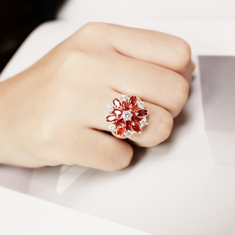 Micro Inlaid Diamond S925 Zircon Ring Creative Women's Hand Jewelry