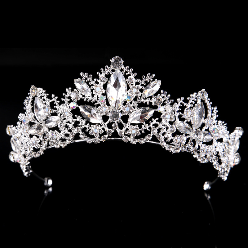 Women's Baroque Crown Crystal Bridal Headdress Silver - Shop at LoveMi