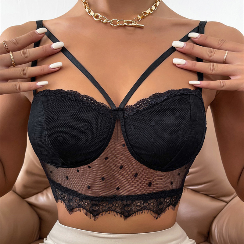 Mesh Lace See-through Polka Dots