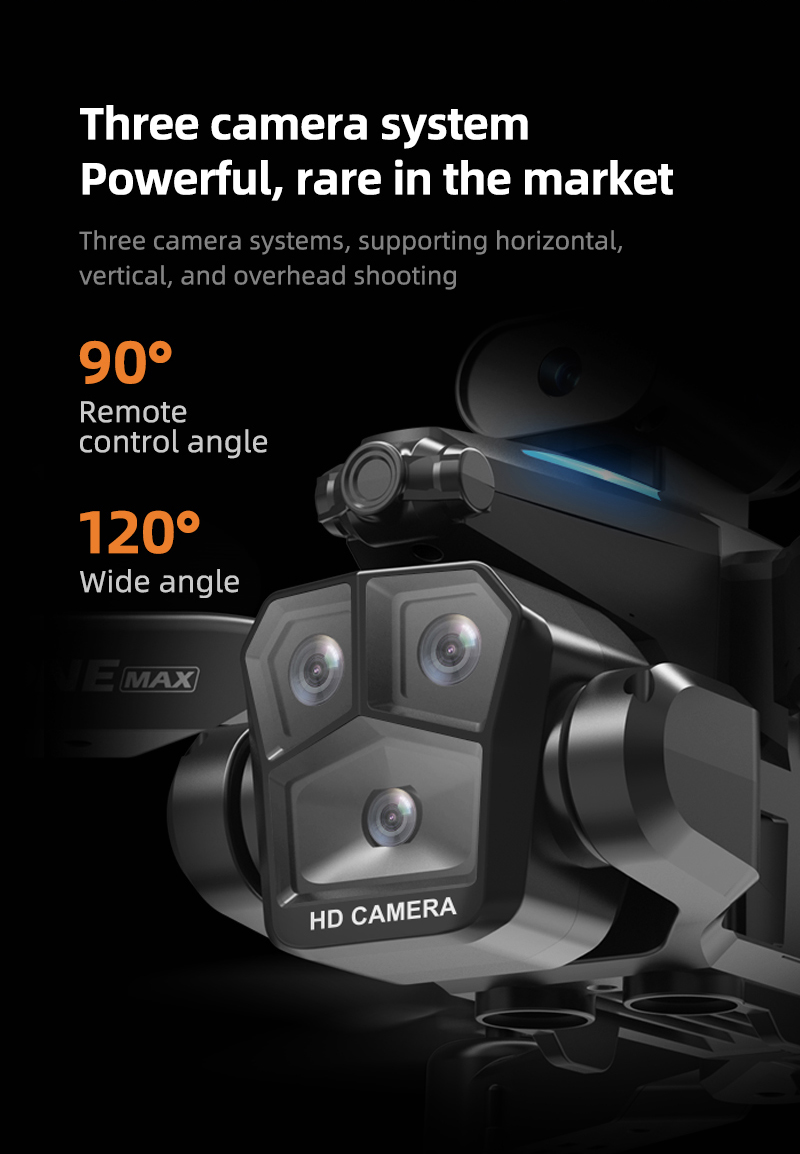 C10 Black - Triple Camera - Dual Electric Drone-BLACK detail