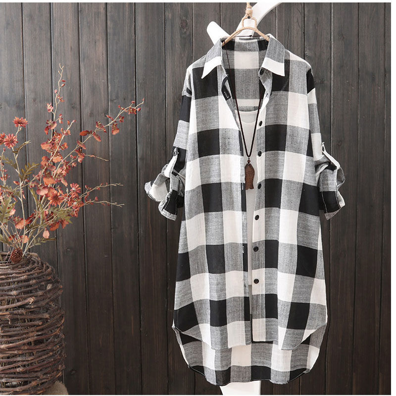 Women's Loose And Slim Fashion Plaid Sun Protection Casual Jacket