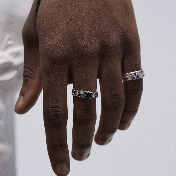 Sterling Silver Fancy Diamond Ring For Men And Women Hip Hop