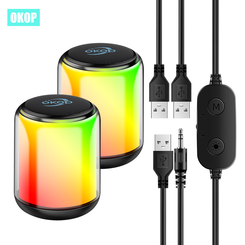 KP-550 Bluetooth Speaker With RGB Ambient Lighting Cross-Border Bestseller Low-Latency Desktop Stereo Speakers With Deep Bass