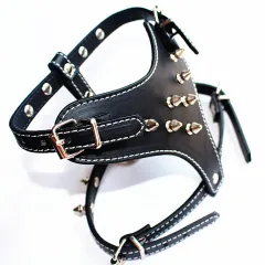 Spiked Studded Leather Puppy Dog Harness Vest For Small Breeds Black - Black - View 1