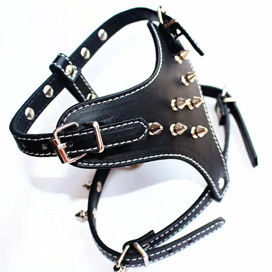 Spiked Studded Leather Puppy Dog Harness Vest