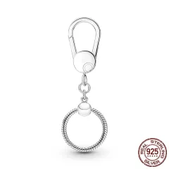 Sterling Silver Keychain Pouch Charm - Nhyc573 - View 1