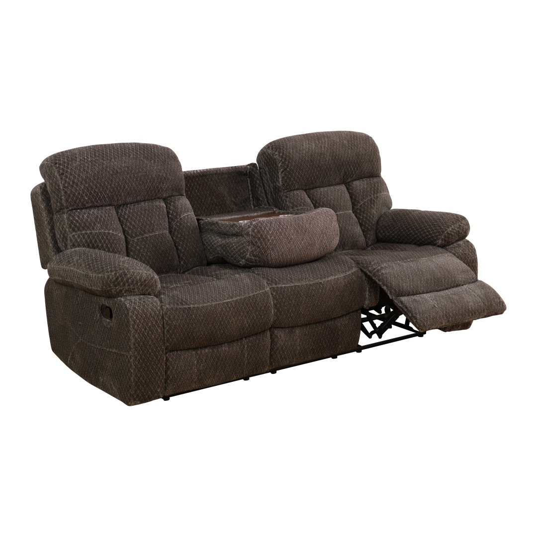 Pickup Only--Brown Cashmere Fleece Living Room Recliner Intelligent 3-Piece Sofa Set