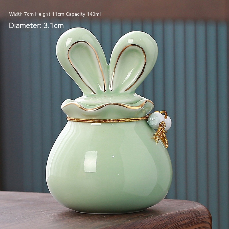 Title 9, Tea Jar Sealed Ceramic Bunny Storage Tank