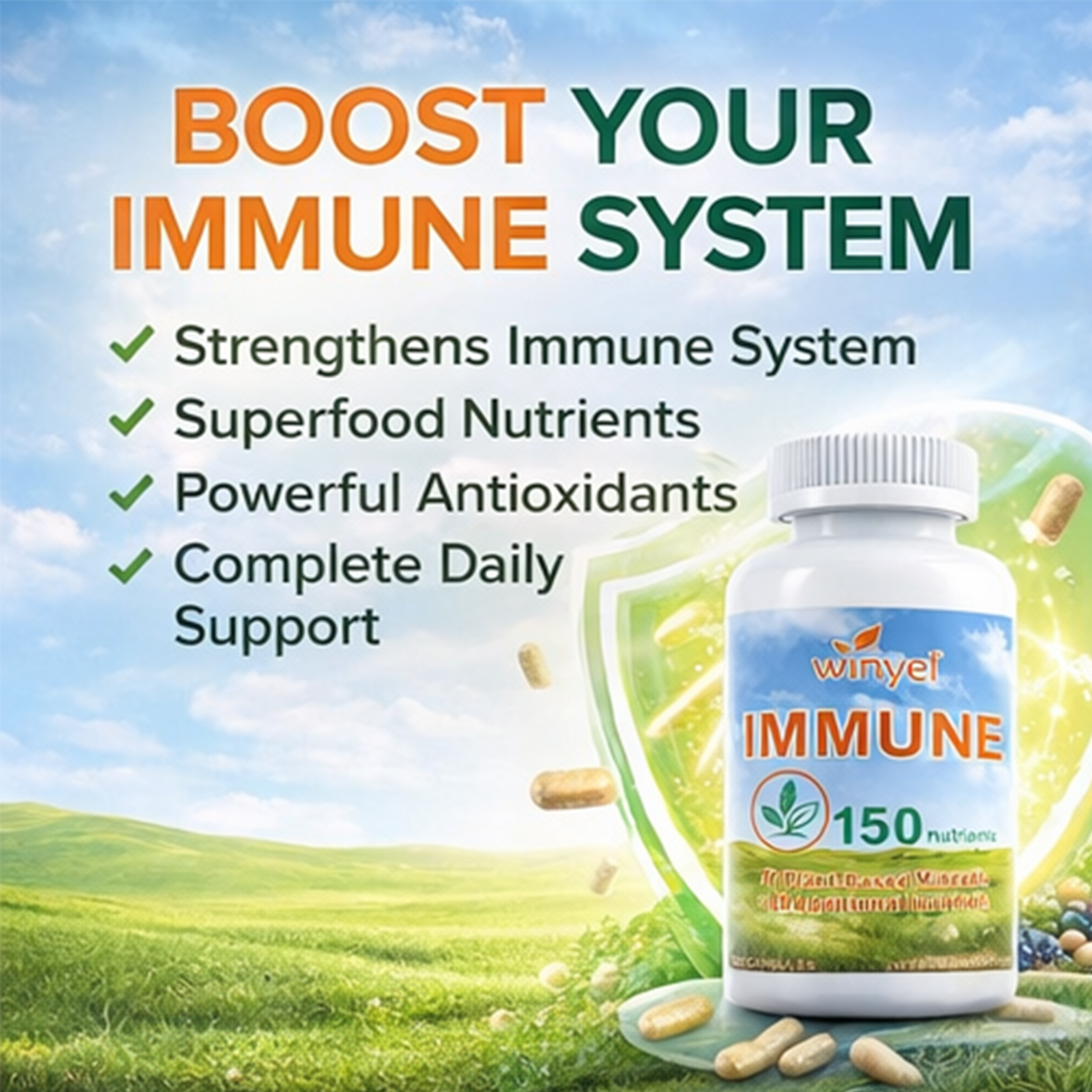 WINYEL IMMUNE 150 - The Ultimate Multivitamin & Immne Supplement, IMMU 150 Capsules - 150 Capsules 2