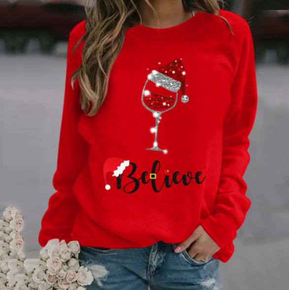 Title 7, Printed long-sleeved round neck sweatshirt