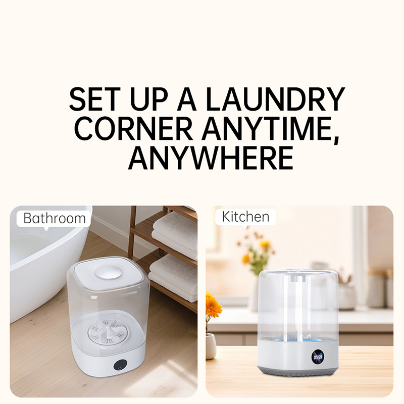 Portable Mini Washing Machine USB Rechargeable Cordless Washer For Underwear, Socks, Baby Clothes, 4L Capacity With Digital Control, Quiet & Efficient For Apartment, Dorm, Travel, Camping & R