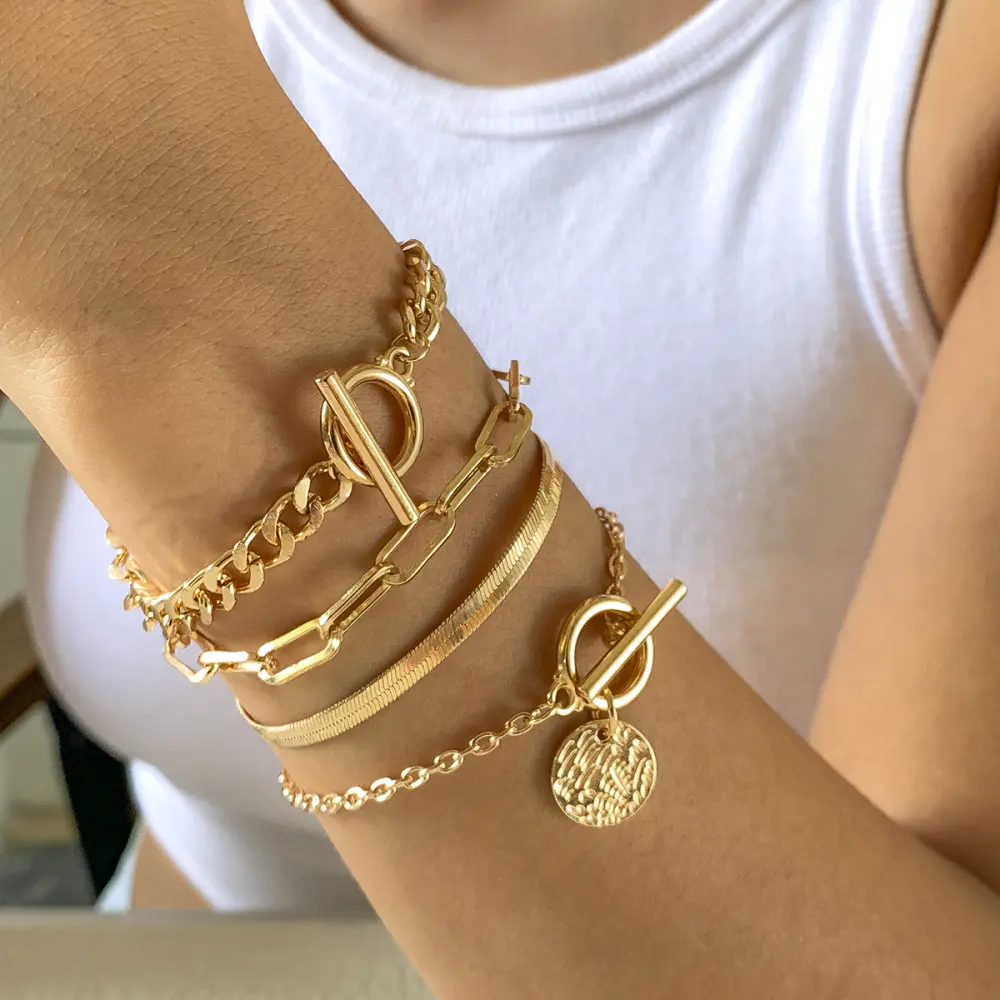 Metal Wind Hollow Chain Bracelet Snake Bone