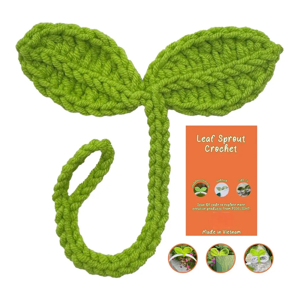 Cute Knitted Crochet Leaf Sprout, Lucky Handmade