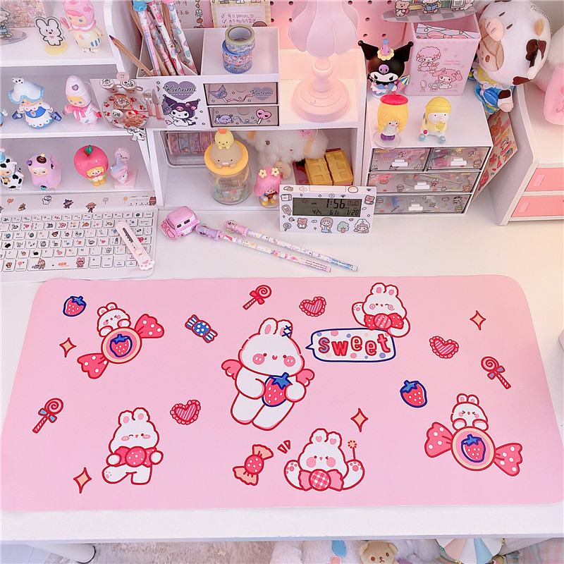 Cartoon Cuddly Bunny Desk Mat Student Mouse Mat